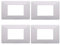 Placca compatibile ViMAR plana, Placche In Plastica set 4 pezzi 3 posti per sostituzione placche esistenti - si adattano perfettamente a supporto originale