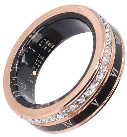 Topiky Smart Ring, Smart Ring per Il Monitoraggio del Fitness, Smart Ring Health Tracker per Donne e Uomini Fitness Tracker Impermeabile per Darings App, Batteria 18mAh, Oro
