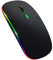 Jrifedptry Souris sans fil Bluetooth 5.1 rechargeable LED silencieuse USB optique ergonomique Gaming 2.4G sans fil rétroéclairé