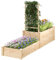 Outsunny Jardinera Exterior Grande de Madera Jardinera Elevada con Celosía para Plantas Trepadoras y 2 Cajas de Cultivo para Jardín Patio Terraza 222x63x132 cm Natural