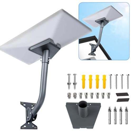 Guolich Starlink Support mural réglable Starlink Gen 3, support parabolique, kit de montage pivotant complet avec tube rallongé / adaptateur pour parabole standard V3 Starlink
