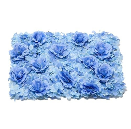 NJIEzhao Blumenwandpaneel Künstliche Blumenpaneele for Party-Hochzeitsdekoration Brautparty-Dekor Blaue Seidenblumenpflanzen Kunstblumen Panel