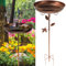 GWCYMYD Bain d'oiseaux en fonte pour jardin, 80 cm, support de bain d'oiseaux en métal avec piquet de base à 5 broches, bol d'alimentation vintage pour extérieur, jardin, terrasse, cour, pelouse