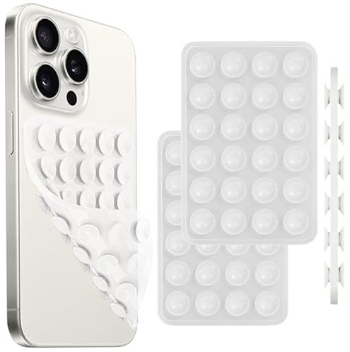 Jurqqer 2 Stück Doppelseitiger Silikon Saugnapf Handy Accessoires,Handyhülle mit Saugnäpfen Halterung,für Phone Suction,Saugnapf Handyhalterung,Dusch-Handyhalterung,Tiktok-Videos und Selfies