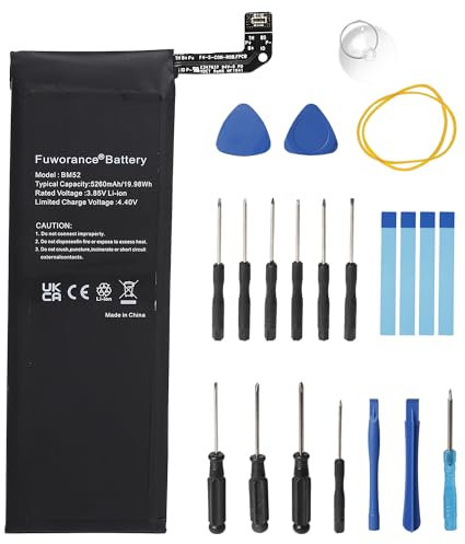Fuworance Batteria sostitutiva 5260 mAh 3,85 V BM52 compatibile con Xiaomi Mi Note 10/Note 10 Lite/Note 10 Pro M1910F4G M2002F4LG M1910F4S smartphone cellulare ricaricabile batteria agli ioni di litio
