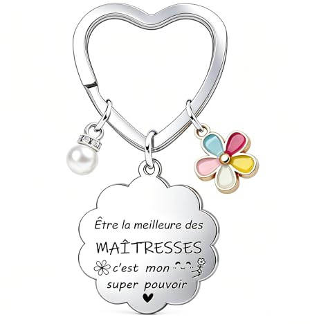 QTQTLP Cadeau Maitresse Porte Clé Atsem Cadeaux Maitresse D'école Cadeaux Atsem Cadeau Professeur Original