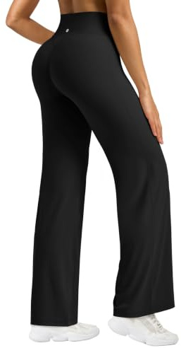 WILLIT Sporthose Yogahose Hohe Taille Flared Hose | Leggings Damen Straight Jogginghose Schlaghose Blickdicht Scrunch Leggings Booty Lifting für Gym Sport Yoga