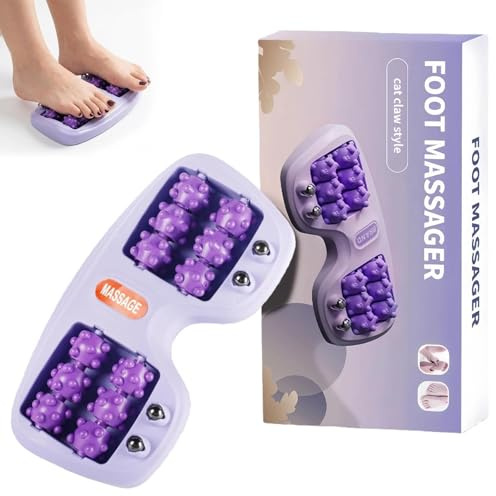 Dwitkul Fußmassageroller & Fußmassagegerät, Professioneller Massage Roller, für Fußmassage und Faszien für Plantarfasziitis & Fersensporn, Manueller Fußroller mit 12 Rollen zur Entspannung für Zuhause