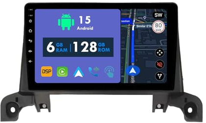 RoverOne Autoradio GPS pour Peugeot 3008 P84 5008 P87 2016-2024 Carplay Android Autoradio Stéréo Bluetooth Navigation par satellite