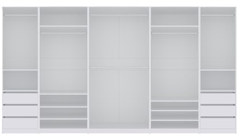 Marmex Meble Garderoben-Set TRES S/B offener Kleiderschrank 6 Kleiderstangen und 6 Schubladen