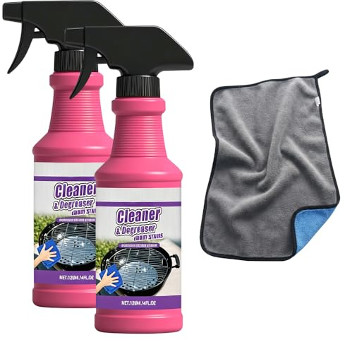 Fast-Acting Heavy-Duty Grill Degreaser Spray, 2026 Nuovo Super Pulitore Forni e Griglie, Sgrassatore Cucina, BBQ Grill Cleaner for Outdoor Grills per Rimuove Grasso, Residui e Incrostazioni (2Pcs)