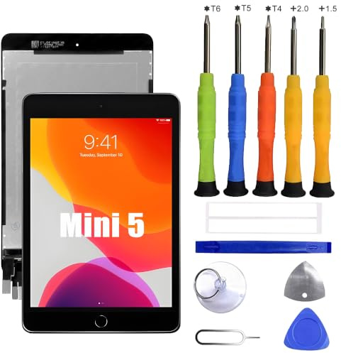VUXYIT Compatibile con i-Pad Mini 5LCD di ricambio per touch screen, digitalizzatore e display LCD [con impronte digitali] con kit di riparazione