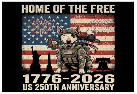 250 Jahre Jubiläum Bullterrier Hund Puzzle für Erwachsene 300 Teile 4. Juli Gedenktag Holzpuzzles Patriotisches Muster Dekor für Home Entertainment