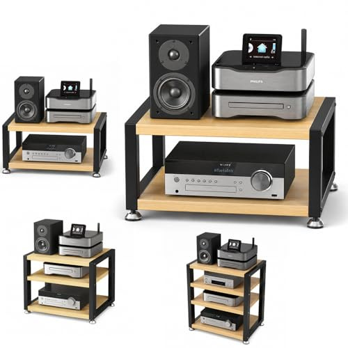 Stereoskåp HiFi-ställ for Hörlursförstärkare CD-spelare(2Tier L45cm)