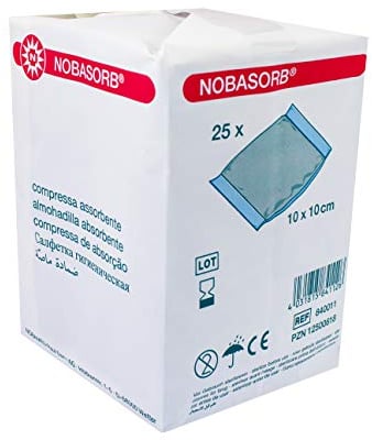 NOBASORB unsterile Saugkompresse, Größen:10cmx10cm - 25 Stück
