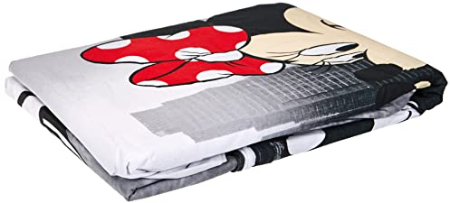 Jerry Fabrics and Minnie in New York Mickey & Friends Character Kinder Bettwäsche mit Reißverschluss Bettbezug 140 x 200 cm und Kissenbezug 70 x 90 cm, Baumwolle, Multicolored, 200 x 140 x 0.5 cm