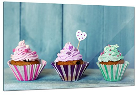 Klebefieber Glasbild Cupcakes B x H: 60cm x 40cm