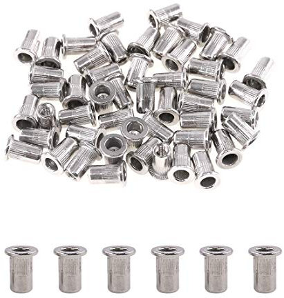 Glarks Set di dadi per rivetti filettati M3 in acciaio inox 304, 50 pezzi (M3)