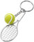 Mini porte-clés rotatif en métal avec balle de tennis