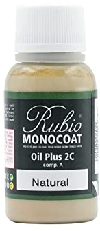Rubio Monocoat Holzöl-Finish 0.8 m² - Natural | Oil Plus 2C | Schnell trocknendes, umweltfreundliches Leinsamen-Holzöl für den Innenbereich | Protector | 20 ML