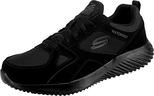 Skechers Herren Bounder Rivato Sneaker, Black Leather Synthetic Trim, 42 EU