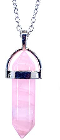 Generico Splendido ciondolo a punta in vera pietra naturale (QUARZO ROSA)