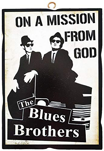 KUSTOM ART Bild im Vintage-Stil von The Blues Brothers aus der Kollektion Druck auf Holz