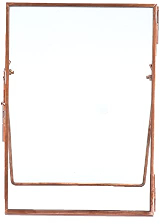 Fotorahmen Vintage Kupfer Bilderrahmen Glas Geometrisch Faltbar Abnehmbarer Kupfer Bilderrahmen für Mbossing Fotos Poster Unterschriften 17,9x12,8x7cm