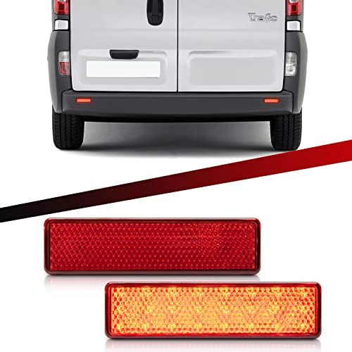 LED-Rückstrahler, rote Linse, Reflektor, Rücklicht, LED-Nebelschlussleuchte für Van, Bus, Renault Trafic MK2, MK3, Master, MK2, Opel, Opel Vivaro A, B, Movano A, N-issan, Primastar, NV300, Interstar