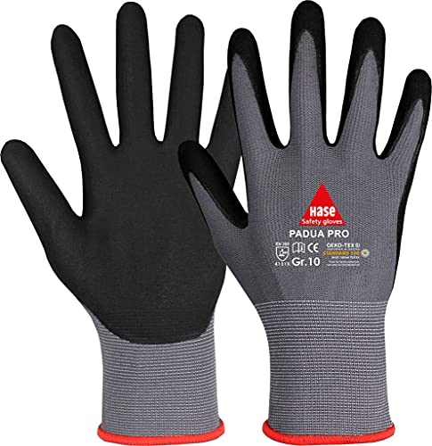 Hase PADUA PRO, Montagehandschuh aus Nylon/Micro-Nitrilschaum Gr. 6-11, Kat. II, EN 388, OEKO-TEX 10 10 Paar