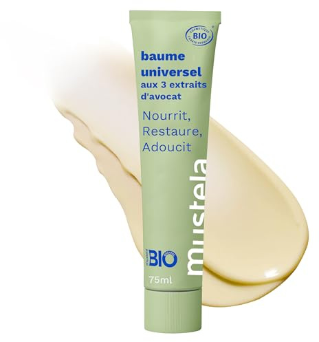 Mustela Multi-purpose Balm with 3 Avocado Extracts - Natural Cream Moisturizer for Face, Lip, Hand, Body & Dry Areas - For Baby, Kid & Adult - EWG Verified, Fragrance-Free & Vegan - 2.53 fl. oz.