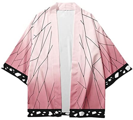Syqiya Kimono unisex Kanae Kocho, kimono per cosplay, cappotto, cardigan rosa, uomo e donna, 4XL