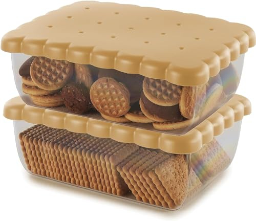 Snips |Contenitore Porta Biscotti |Coperchio Salva Freshezza | Colore Beige| 2,70 LT | 24,5x18,5x9,5 | Made in Italy | 0% BPA e phthalate free
