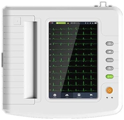 Portable ECG monitor, digital touch screen with 12 channels, 12 conductors, ECG with USB ECG1212G Software for Home ECG Detector 24 Hour Heart Rate Monitoring at Home