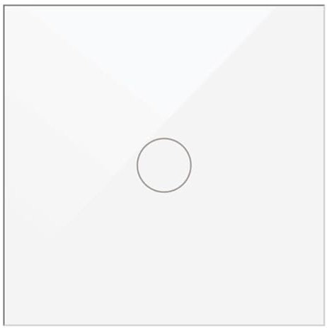 WESA - Interruptor Táctil de cristal Blanco empotrable Simple, Caja de cristal con pantalla táctil, con material de montaje y con indicador LED