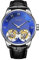 Aesop Doppelt Tourbillon Uhren Herren Mechanische Handaufzug Armbanduhren Edelstahl Saphirglas Wasserdicht Luxus Business Uhr für Herren 7026(Blau)