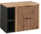 Lomadox Waschbeckenunterschrank Waschtischunterschrank Badezimmer Unterschrank mit Regal 80,6x59,2x46,5 cm anthrazit mit Eiche Nb. Schwarze Rillen