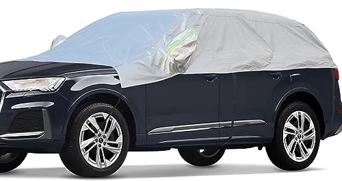 BEXITA Halbgarage Auto Abdeckplane Wasserdicht Outdoor Verdickter Stoff mit Baumwolle gefüttert Autoabdeckung Halbe Autoplane Für SUV&Wagon (bis zu 520cm)