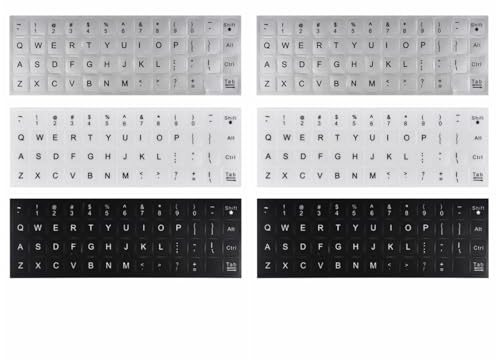 Universelle englische Tastaturaufkleber, 6er-Pack Tastaturaufkleber, Computertastaturaufkleber, Aufkleber für Computer, Laptop, Notebook, Desktop (3 Farben)