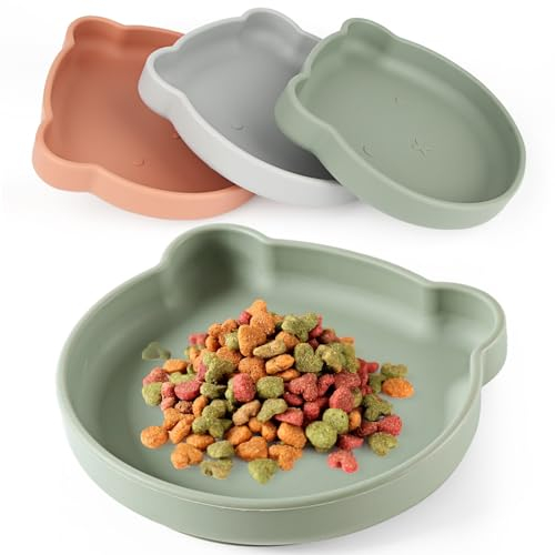 Gamelle Plate Chat, Gamelle Chat Anti Renversement, Gamelle Lapin, Gamelle Eau Chat, Bol pour Chat, Chaton Accessoires, Gamelle Chat Antidérapante pour Chaton Manger, Rond