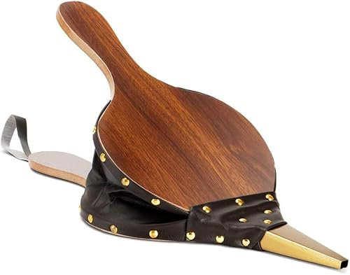 Unibos Large Wood Air Blower Cast Nozzle for Outdoor Camping BBQ Grill Chimney Hand Bellow Pump Pit Barbeque Fire Tools Pump Pit Barbeque Accessories with Hanging Strap 17 x7.5“Brown