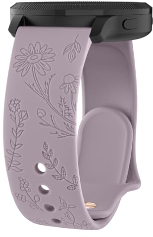 AK Gravierte Armbänder für Garmin Vivoactive 5/Vivoactive 3 Armband, 20mm Weiche und Wasserdichtes Silikon Uhrarmband für Garmin Venu/Venu 2 Plus/Venu sq/Venu sq 2/ Forerunner 55