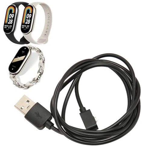 Magnetisches Ladekabel für Mi Band 8 und Band 8 NFC | USB Schnellladegerät langlebiges ABS Material kompaktes Reisedesign 1 Meter Kabel 1 Pack