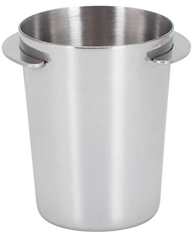 Dosing Cup, 51mm Stainless Steel Coffee Dosing Mug Funnel Coffee Powder Feeder Part Handle Dosing Cup Mug for Coffee Milk Tea