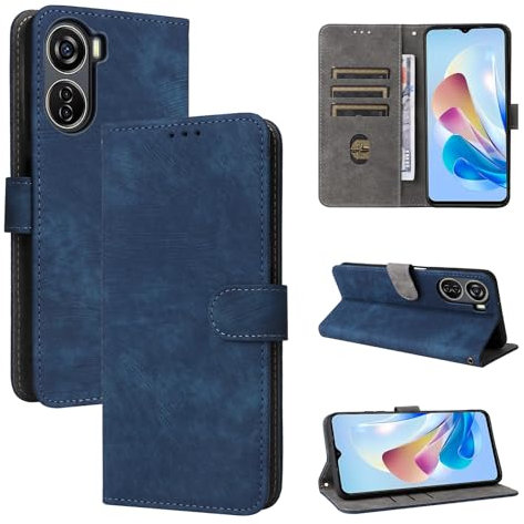 BELLA BEAR Handyhülle ZTE Blade V50 Design 5G, ZTE Blade V50 Design 5G Hülle, [RFID Blocking Technology], Kickstand-Hülle, Brieftasche für ZTE Blade V50 Design 5G-Blau