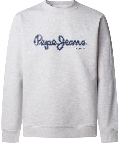 Pepe Jeans Herren Dorian Crew Sweatshirt, Hellgrau (Light Grey Marl), L