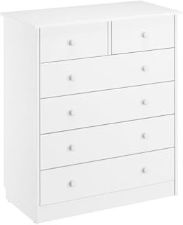 Erst-Holz Kommode weiß Sideboard Anrichte Kiefer massiv 2+4 Schubladen 90.50-13W