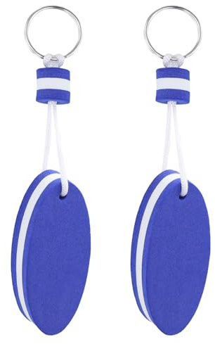 PEUTIER 2stk Schwimmender Schlüsselanhänger für Boote, Schwimmer für Schlüssel Boot Blauer Ovale Schaumstoff-Schwimmbojen-Schlüsselanhänger für Bootfahren Angeln Surfen Wassersport im Freien