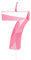 Pink 7 Birthday Candle Number 7 for Cake, 7th Birthday Cake Toppers for Girls