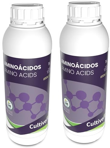 CULTIVERS Abono de Aminoácidos Vegetales de 2x1 L. Fertilizante potenciador del Crecimiento de tu Plantas en Exterior e Interior. Fertilizante Aumenta la productividad.